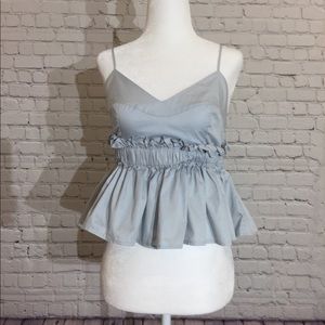 Kendall & Kylie Baby Blue Peplum Tank
